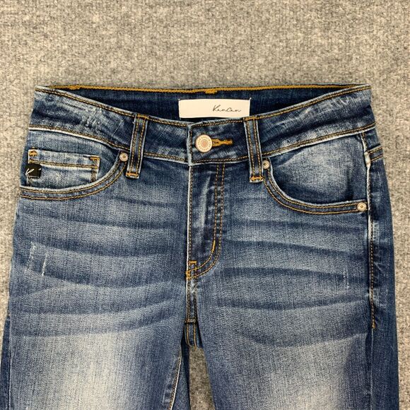 KanCan Jeans Womens 1/24 Denim Skinny Distressed Low Rise Ankle Stretch Pants - Picture 3 of 12